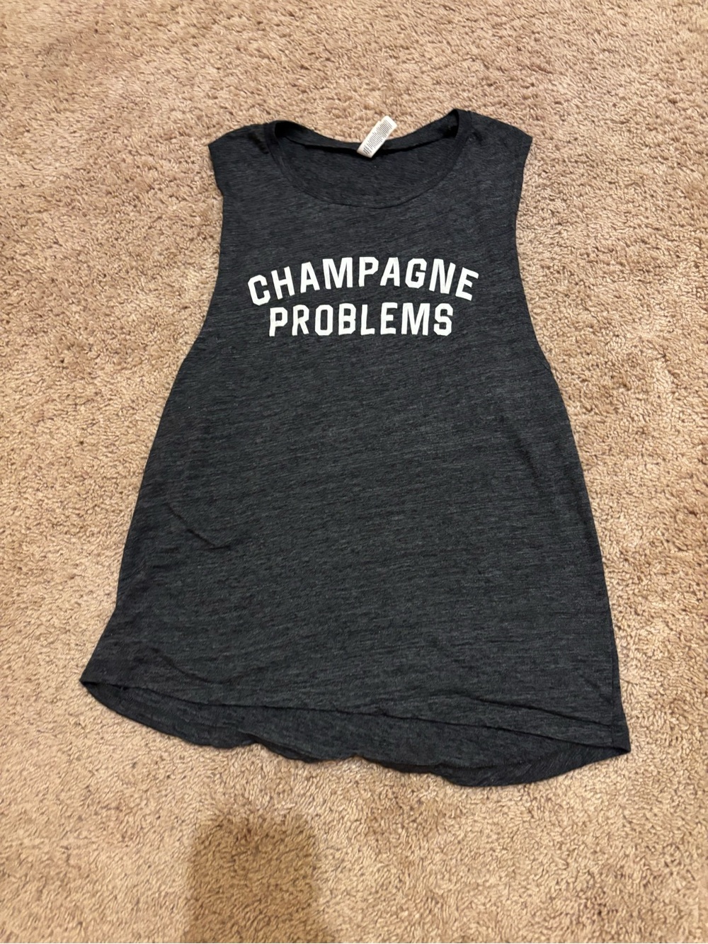 Bella Canvas Black 'Champagne Problems' Graphic Muscle Tank